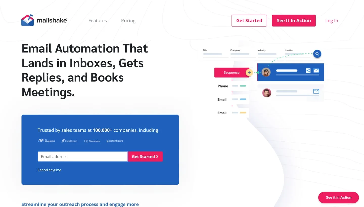 The Mailshake homepage