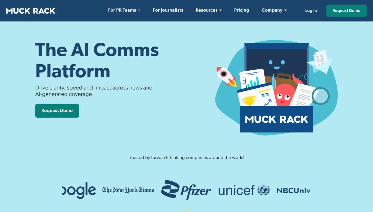 The Muck Rack homepage