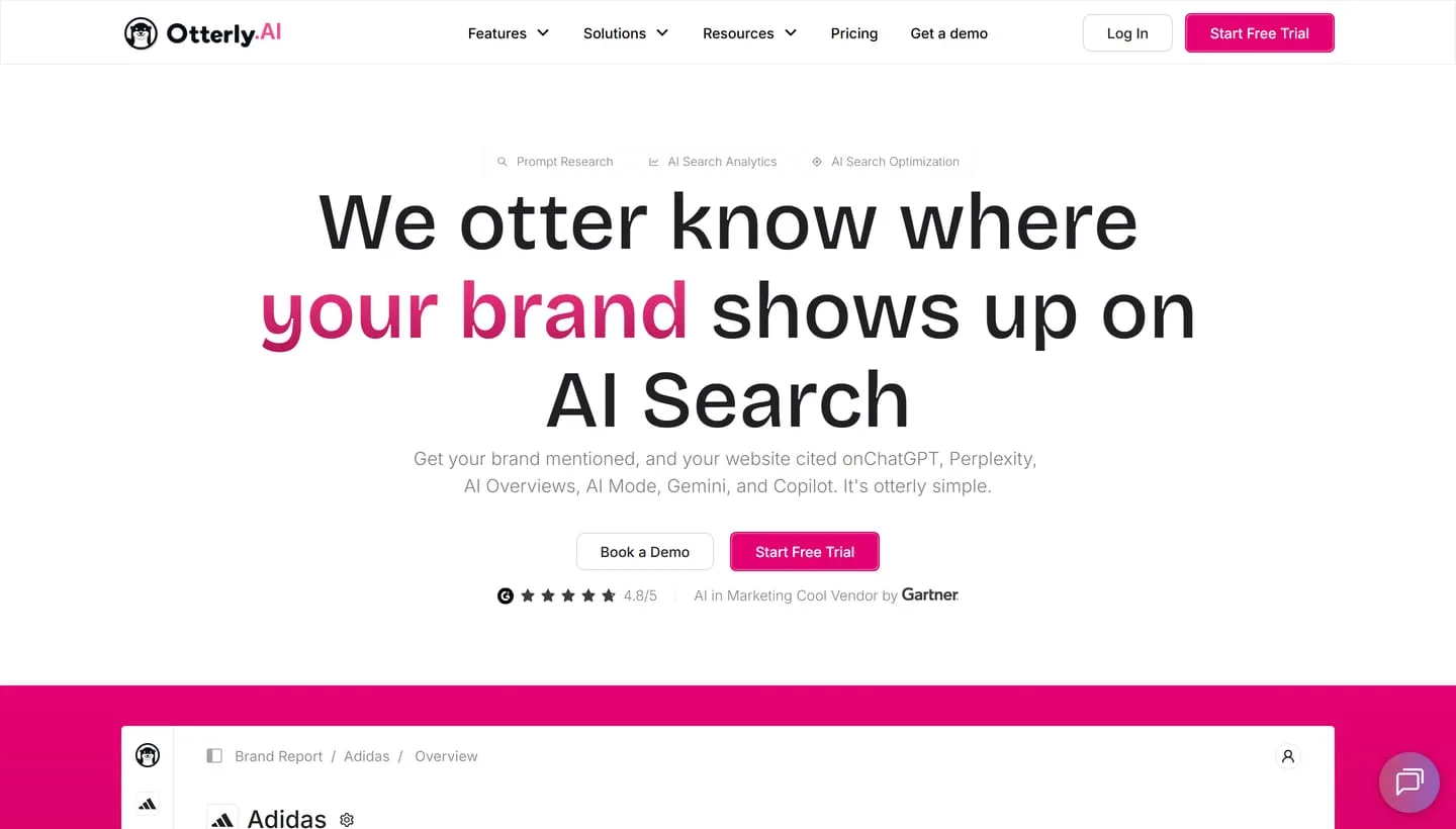 The Otterly.AI homepage