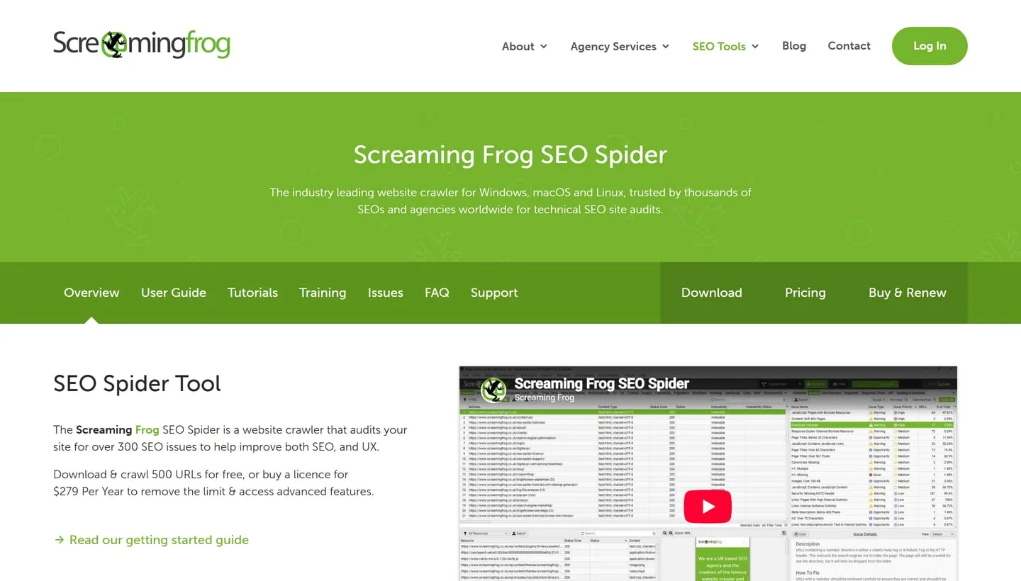 Screaming Frog SEO Spider crawl